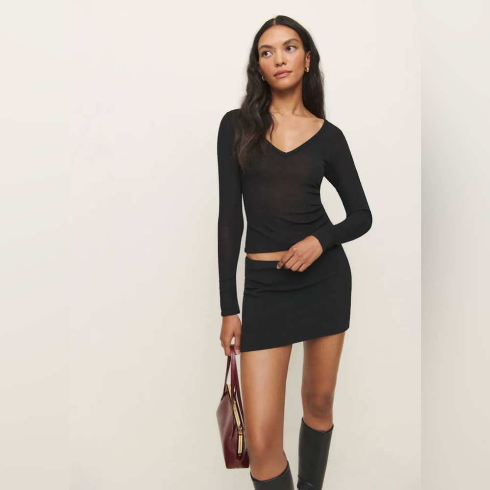 Reformation Emery Knit Top Black - Size XS